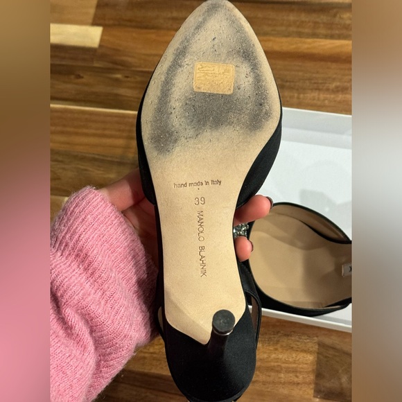 Manolo Blahnik black high heels silk - Picture 4 of 6